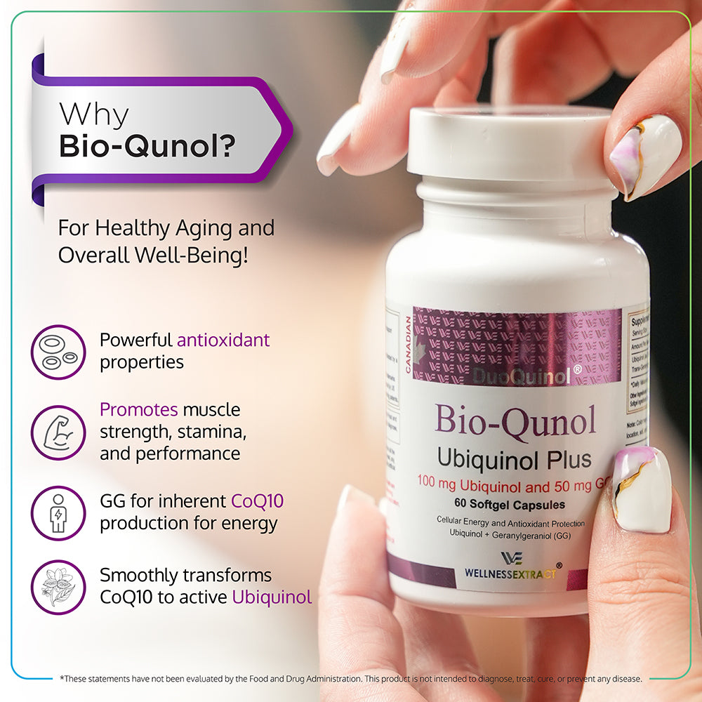 Bio-Qunol | Ubiquinol (CoQ10) Supplement with Geranylgeraniol (GG) | 150 mg 60 Softgels