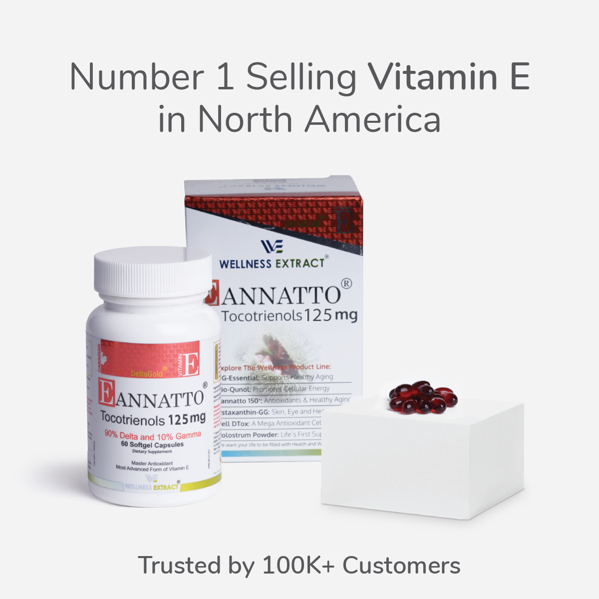 Eannatto DeltaGold Tocotrienols Vitamin E 125 mg 60 Softgel Capsules