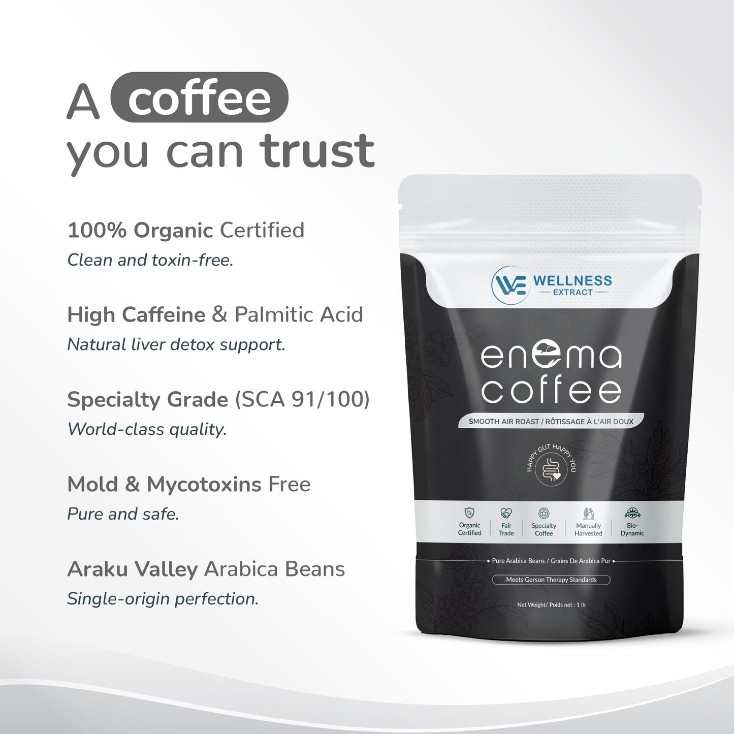 100% Organic Certified Smooth Enema Coffee 