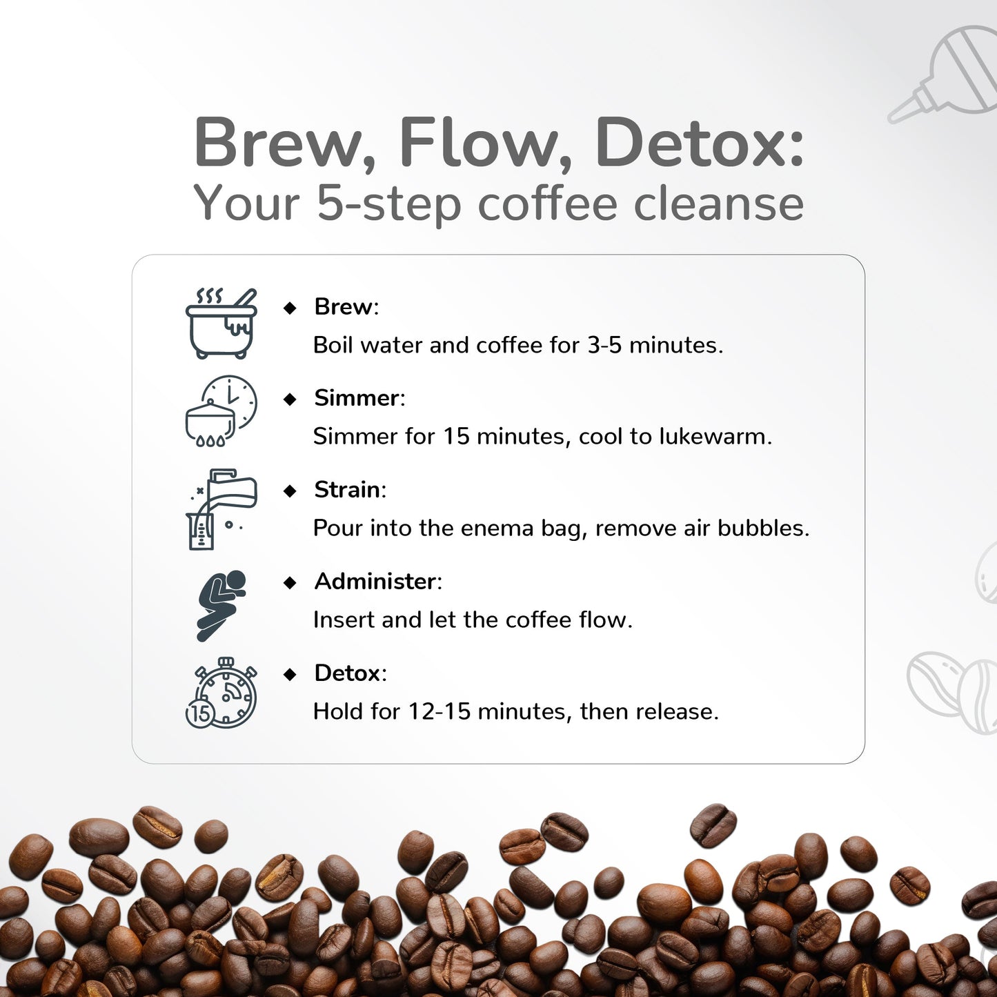 Five steps to do a coffee cleanse