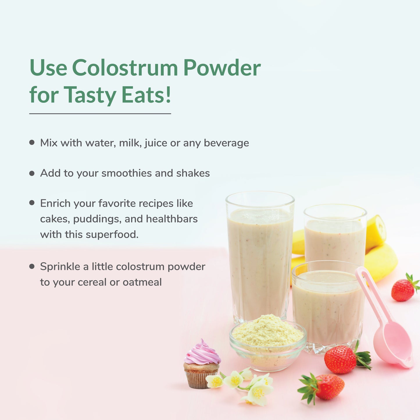 use colostrum powder for tasty eats