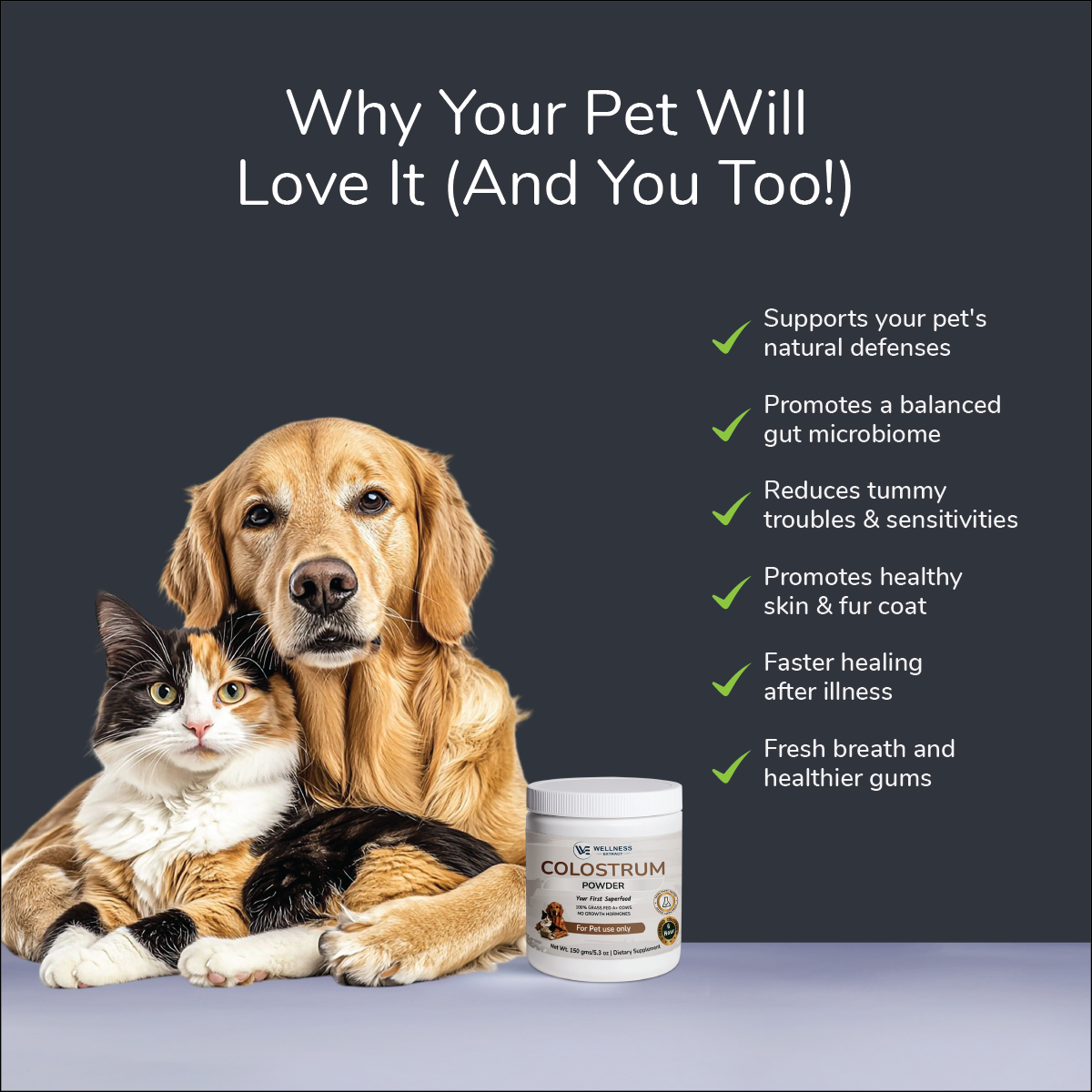 Health benefits of bovine colostrum for pets 