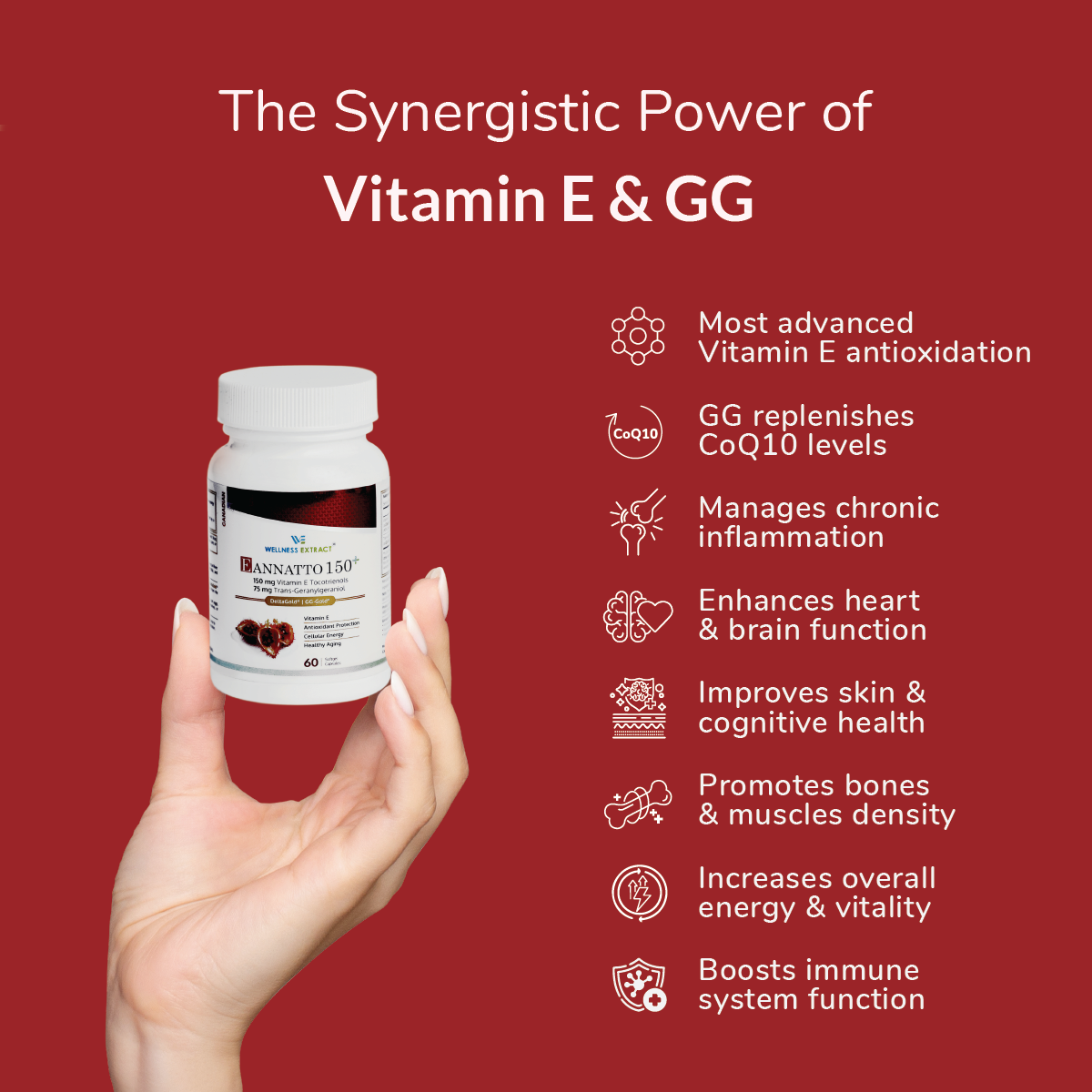 Benefits of EAnnatto 150+ Vitamin E Tocotrienols